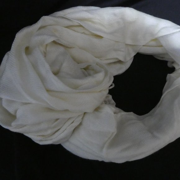 Sheer Shawl | Plaid Dyed | Cream - Picture 13 of 14